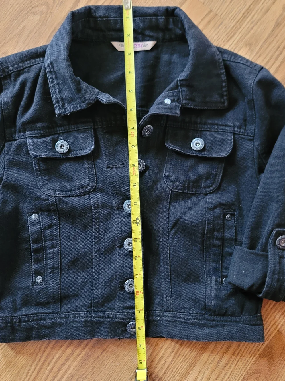 Highway Jeans Black Kids Denim Jacket with Roll-Tab Sleeves
